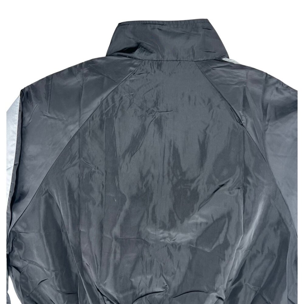 Cest Toi Cropped Black Nylon Jacket With Reflective Stripes & Zippered Front M - Picture 6 of 15